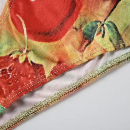 Halter fruit print o ring pant set