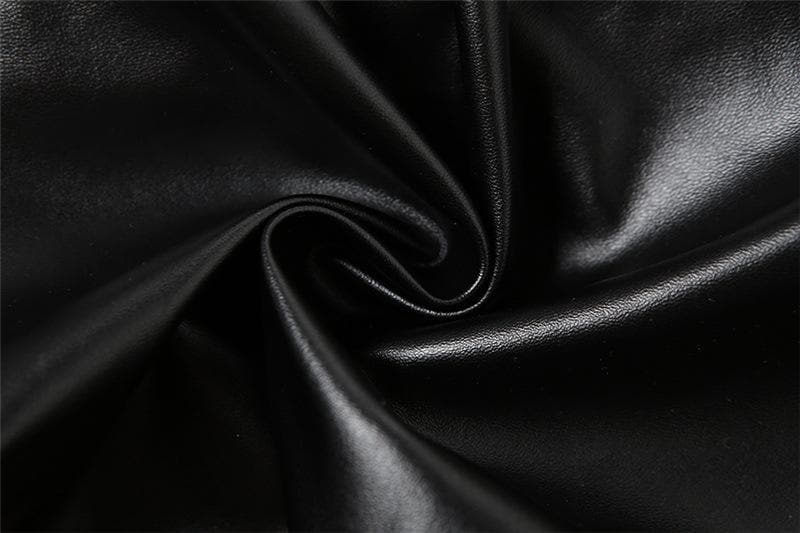 PU leather ruched sweetheart neck solid tube top