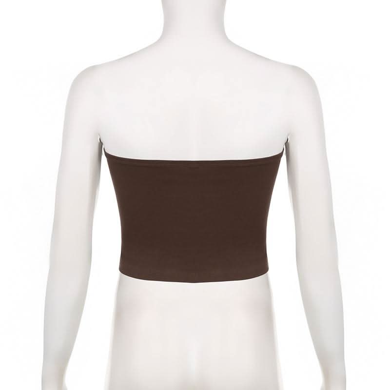 Beaded patchwork backless tube top