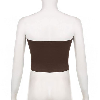 Beaded patchwork backless tube top