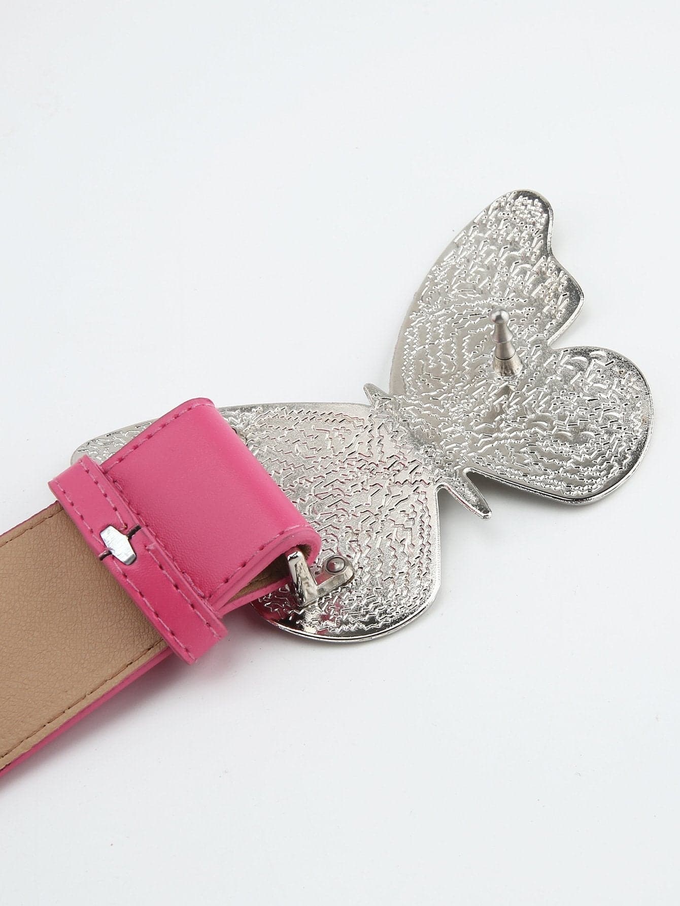 Butterfly decor PU leather belt