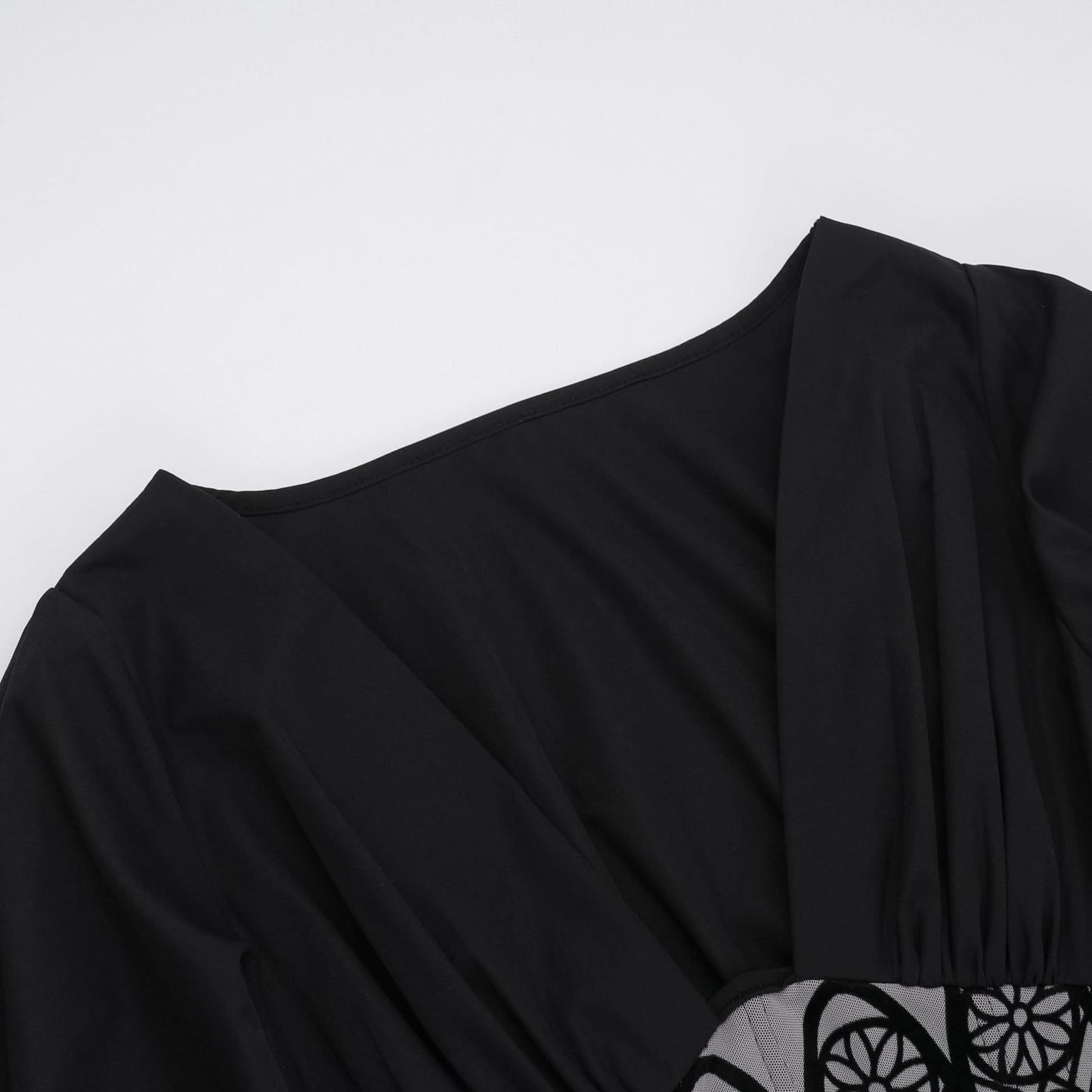 Long sleeve v neck corset maxi dress