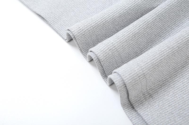 Hooded Zip Front Ribbed Panel Bodycon Maxi Dress