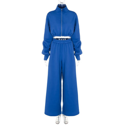 Long sleeve high neck zip-up sports pant set