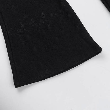 Halter self tie deep V neck lace backless jumpsuit