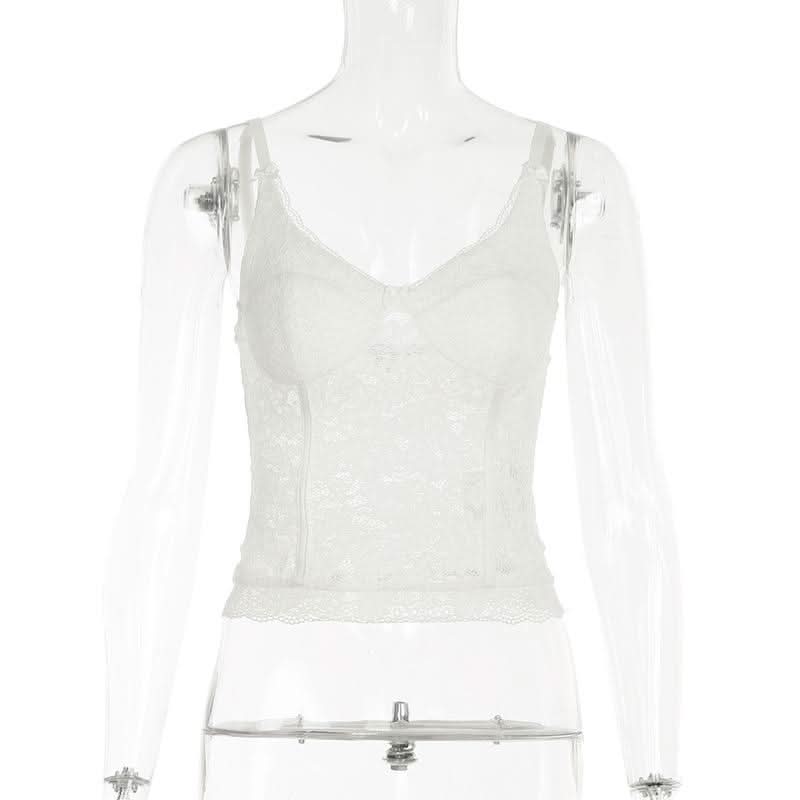 V neck lace bowknot cami top
