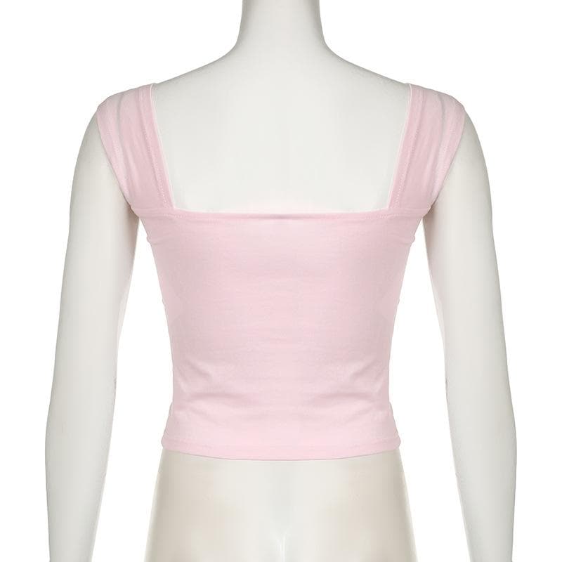 Lace hem ruched ribbon 2-way cami top