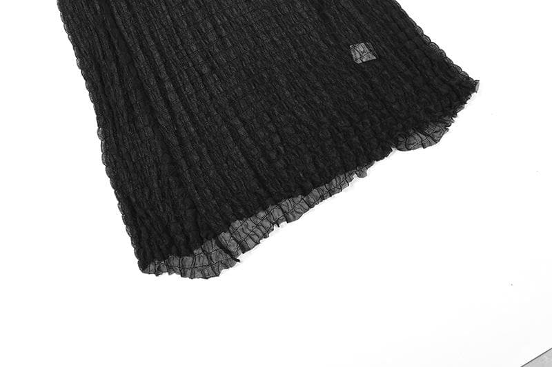 Long flared sleeve textured see through maxi dress