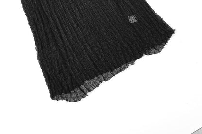 Long flared sleeve textured see through maxi dress