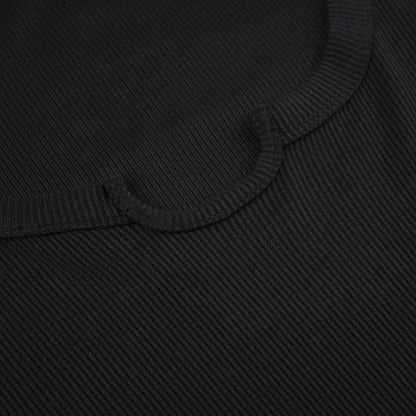Ribbed notch neck solid long sleeve top
