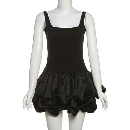 Square neck backless cami mini dress
