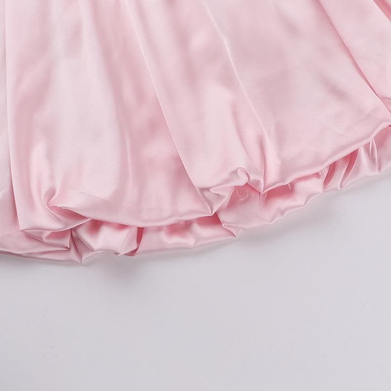 Ruched smocked solid backless tube mini dress