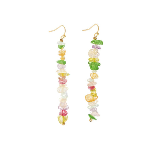 Multicolor irregular beaded drop earrings
