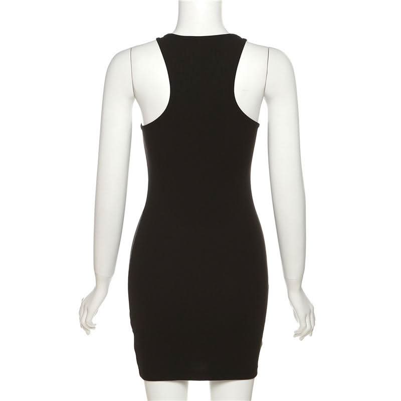 U neck solid cami mini dress