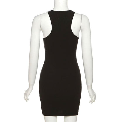 U neck solid cami mini dress