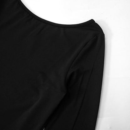 Long sleeve ruched solid mini dress