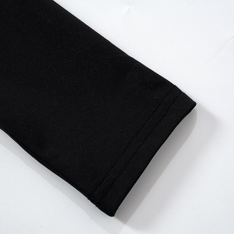 Hollow out solid long sleeve backless cut out top