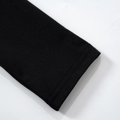 Hollow out solid long sleeve backless cut out top