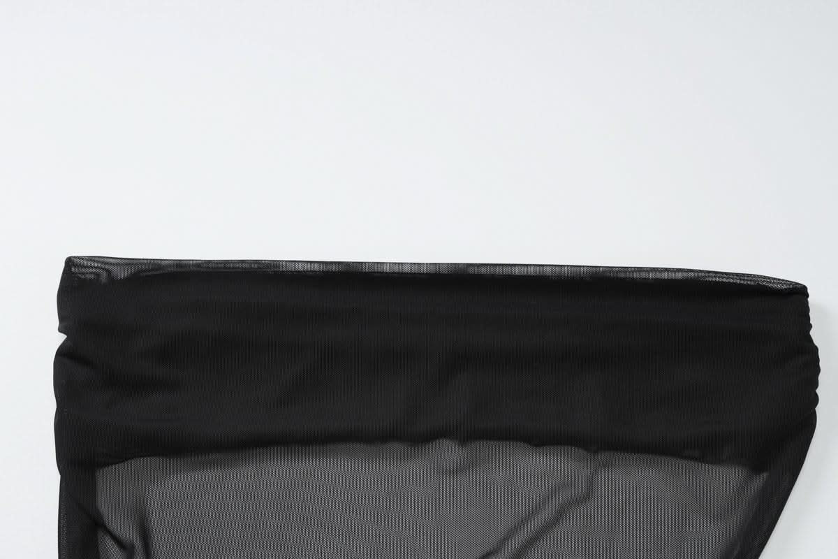 Off shoulder mesh backless maxi dress