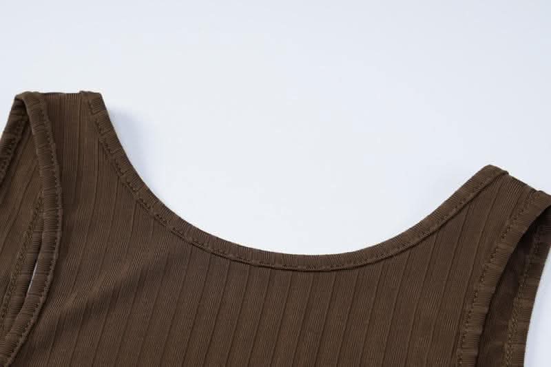 Sleeveless backless solid round neck maxi dress-final-sale