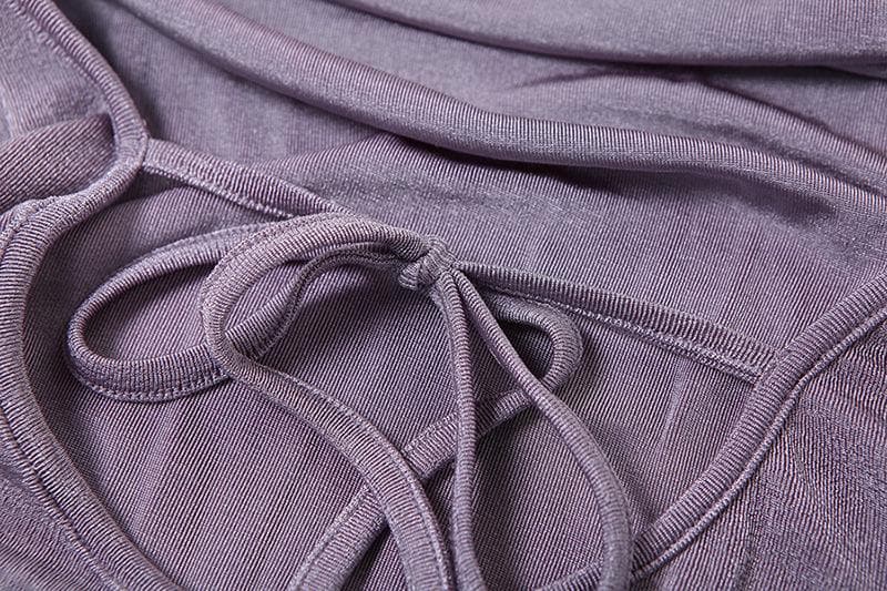 Halter ruched backless maxi dress