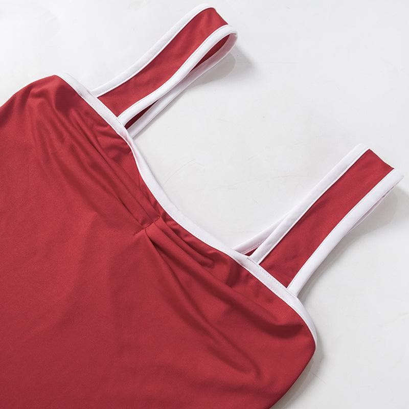 Ruched backless stitch cami top