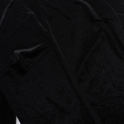 Long sleeve crewneck velvet ruffle mini dress