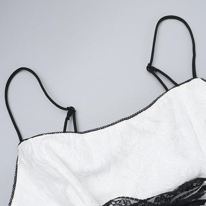 Lace backless lace up cami maxi dress