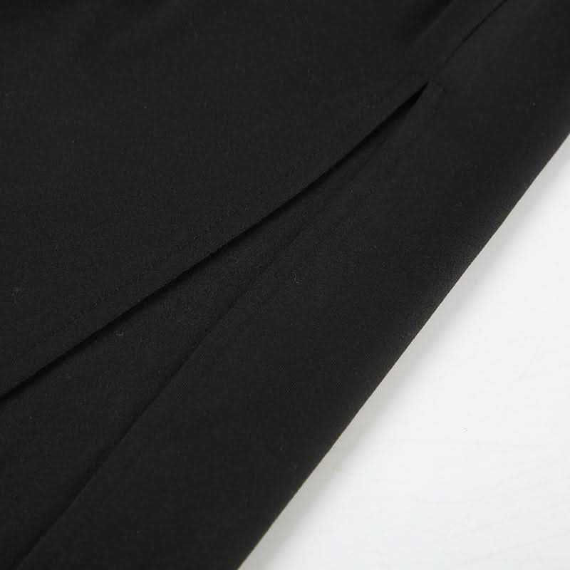 Square neck self tie halter lace slit maxi dress