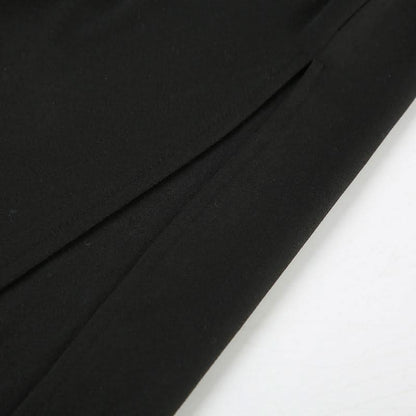 Square neck self tie halter lace slit maxi dress