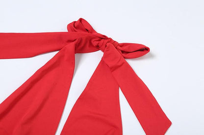 Halter deep v neck ruched backless mini dress