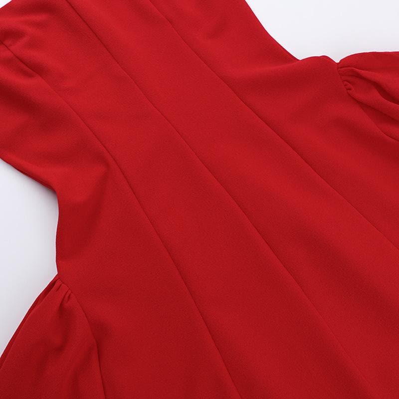 Square neck ruched stitch zip-up cami mini dress