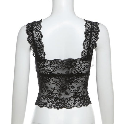Lace bowknot ruched patchwork cami top