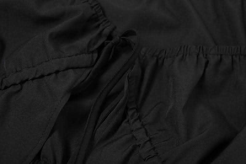 Long puff sleeve self tie crop top
