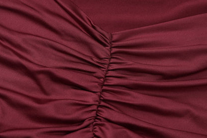 Off shoulder ruched backless solid maxi dress