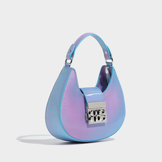 Gradient metal button crossbody purses handbag