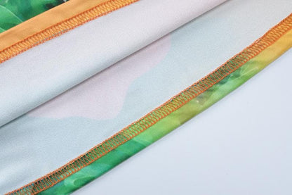 Cowl neck flower print backless cami maxi dress