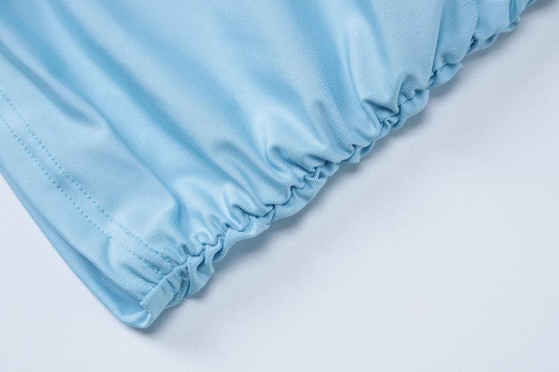 Halter high neck ruched backless mini dress