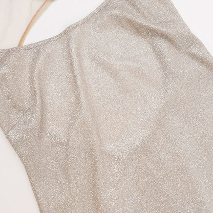 Glitter u neck backless cami maxi dress