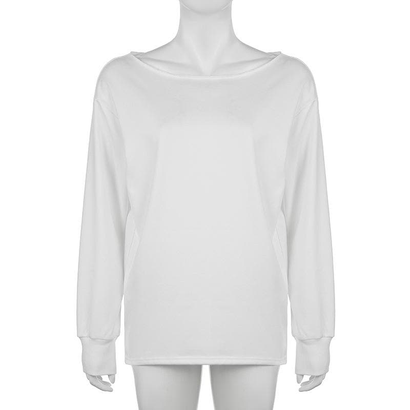 Long sleeve round neck solid top