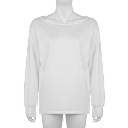 Long sleeve round neck solid top