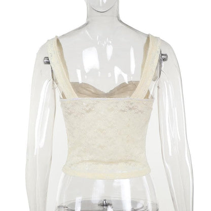 Ruched sweetheart neck lace see through cami top