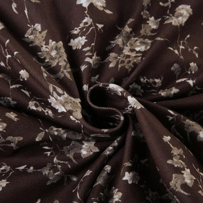 Short shoulder flower print ruffle top