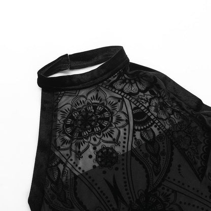 Halter tassels abstract pattern top