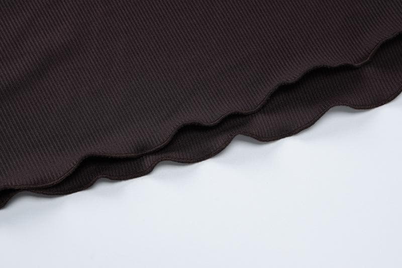 Short sleeve round neck ruffle knotted solid maxi dress