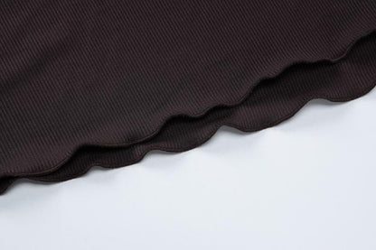 Short sleeve round neck ruffle knotted solid maxi dress