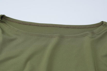 Sleeveless crewneck ruched solid maxi dress