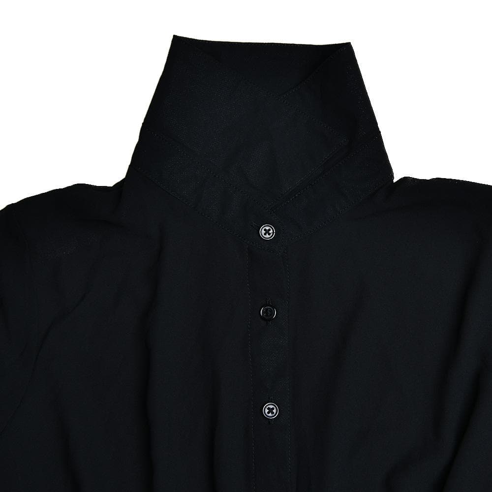 Spread Collar Deep V Ruched Waist Ruffled Cuff Mini Dress