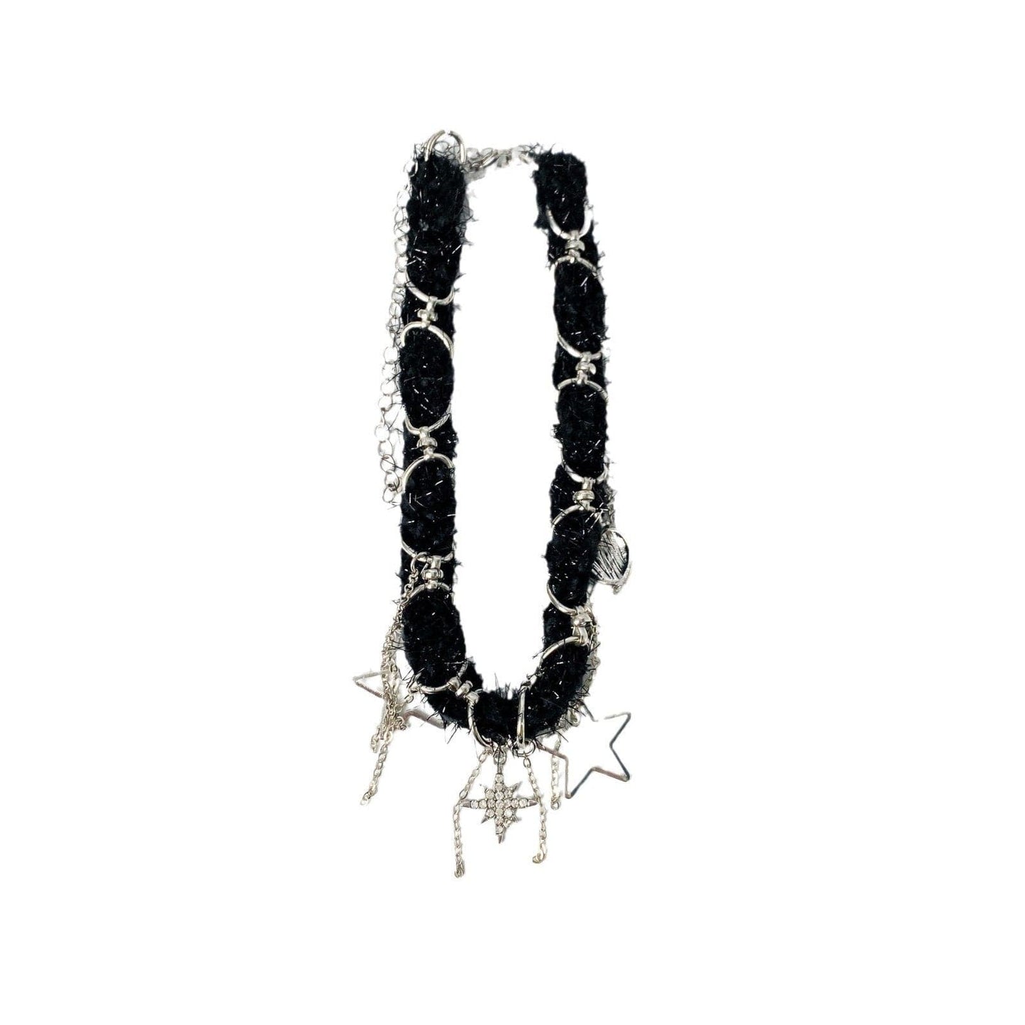 Tassels o ring star pendant choker necklace