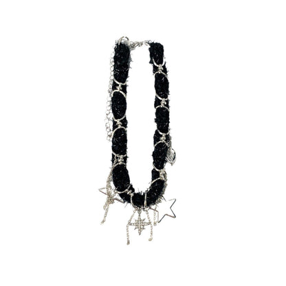Tassels o ring star pendant choker necklace